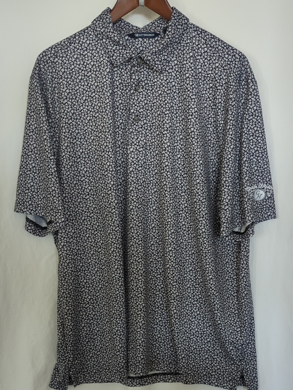 Cutter & Buck Pike Magnolia Print Polo XL Green Haven Golf Course Logo